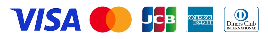 VISA,MasterCard,JCB,American Express,Diners Club,
